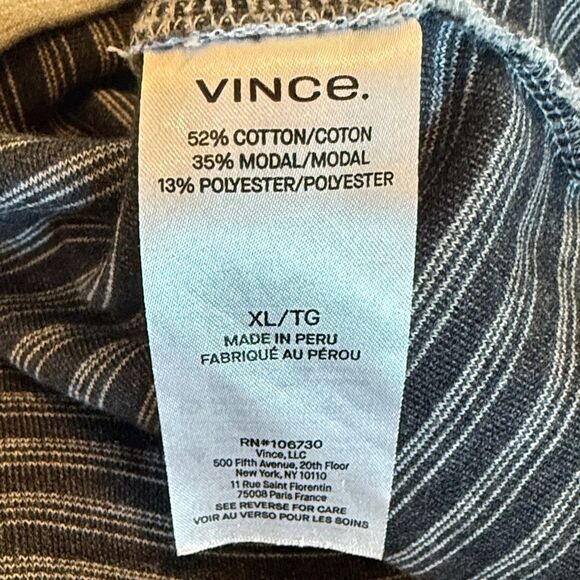Vince Double Knit Heather Gray Striped Crewneck size XL - Picture 5 of 10